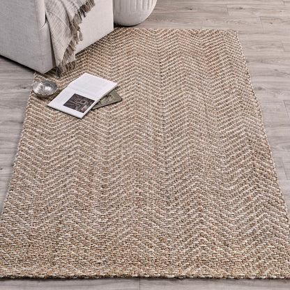 Villa by Classic Home - Chevron Handwoven Jute Area Rug  - 2W - Natural/Ivory - 30063570 veiw 5