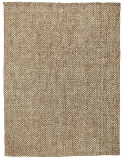Villa by Classic Home - Chevron Handwoven Jute Area Rug  - 8W - Natural/Ivory - 30063575 veiw 1