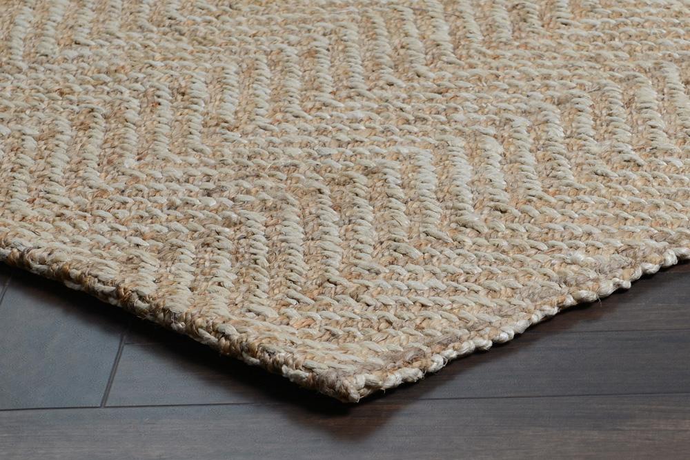 Villa by Classic Home - Chevron Handwoven Jute Area Rug  - 8W - Natural/Ivory - 30063575 veiw 3