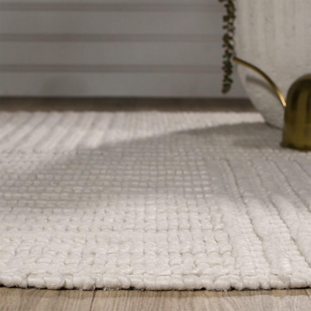 Villa by Classic Home - Clayton 5X8 Recycled Fabric Handwoven Sustainable Ivory Accent Area Rug - 5W - Ivory - 30132374 veiw 2