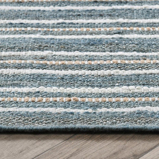 Villa by Classic Home - Del Mar Jute Blend Area Rug  - 5W - Aqua Blue, Multi - 30091684 veiw 2