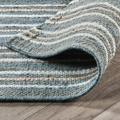 Villa by Classic Home - Del Mar Jute Blend Area Rug  - 8W - Aqua Blue, Multi - 30091685 veiw 4