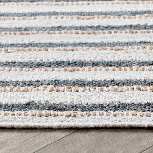 Villa by Classic Home - Del Mar Jute Blend Area Rug  - 5W - Ivory, Aqua - 30091694 veiw 2