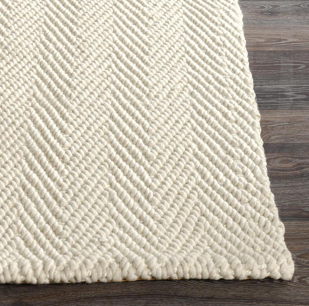 Villa by Classic Home - Herringbone 2X3 Hand Woven Wool Blend Fabric Ivory Rug - 2W - Ivory - 30091910 veiw 3