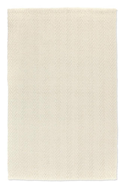 Villa by Classic Home - Herringbone 5X8 Hand Woven Wool Blend Fabric Ivory Area Rug - 5W - Ivory - 30091914 veiw 1