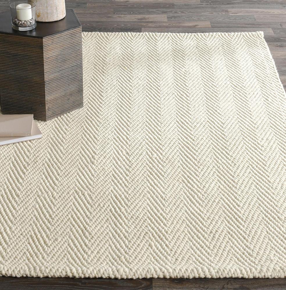 Villa by Classic Home - Herringbone 6X9 Hand Woven Wool Blend Fabric Ivory Area Rug - 6W - Ivory - 30091917 veiw 2