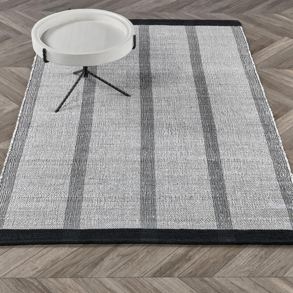Villa by Classic Home - Kochi Jute Blend Striped Area Rug  - 9W - Ivory, Black - 30091616 veiw 5