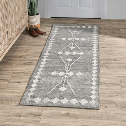 Villa by Classic Home - Lexington 2.6X8 Indoor Outdoor Handwoven Gray Abstract Accent Rug - 2.6W - Gray Multi  - 30132103 veiw 4