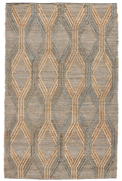 Villa by Classic Home - Manitou Jute Cotton Accent Rug  - 5W - Natural/ Mineral Blue - 30090604 veiw 1