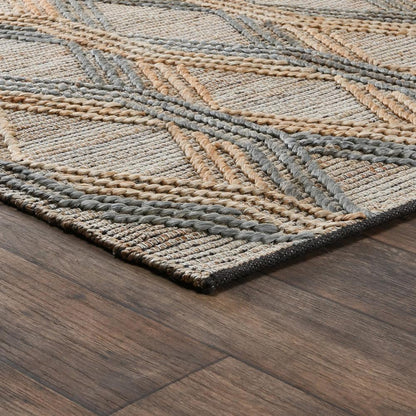Villa by Classic Home - Manitou Jute Cotton Accent Rug  - 5W - Natural/ Mineral Blue - 30090604 veiw 4