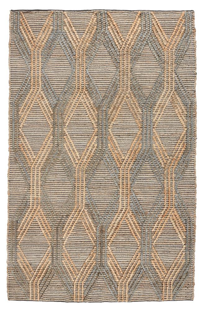 Villa by Classic Home - Manitou Jute Cotton Accent Rug  - 6W - Natural, Mineral Blue - 30090607 veiw 1