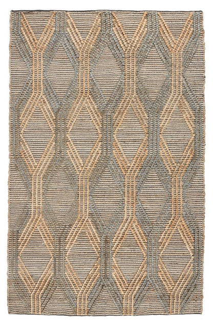 Villa by Classic Home - Manitou Jute Cotton Accent Rug  - 6W - Natural, Mineral Blue - 30090607 veiw 1