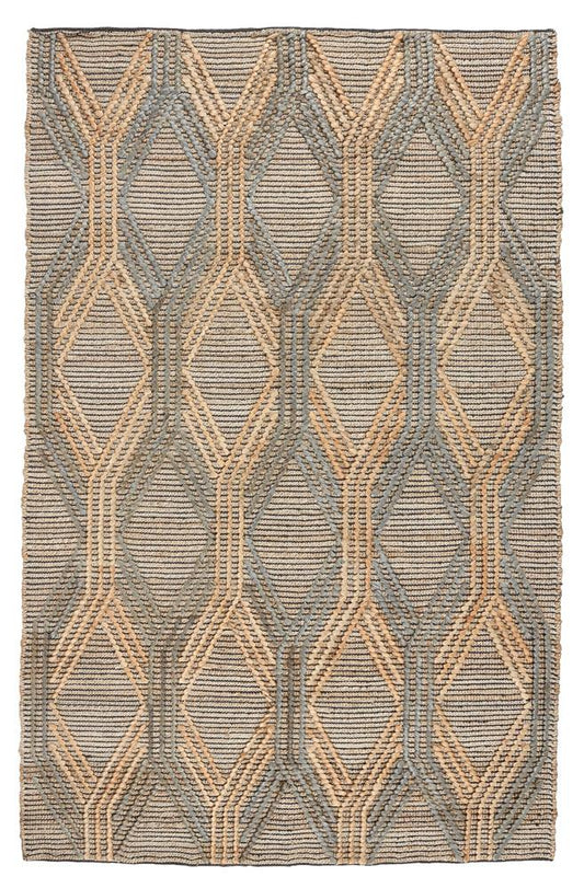 Villa by Classic Home - Manitou Jute Cotton Accent Rug  - 6W - Natural, Mineral Blue - 30090607 veiw 1