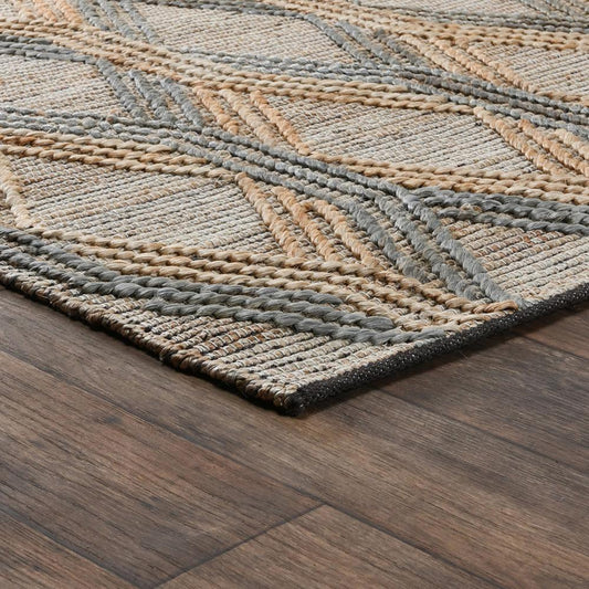 Villa by Classic Home - Manitou Jute Cotton Accent Rug  - 6W - Natural, Mineral Blue - 30090607 veiw 2