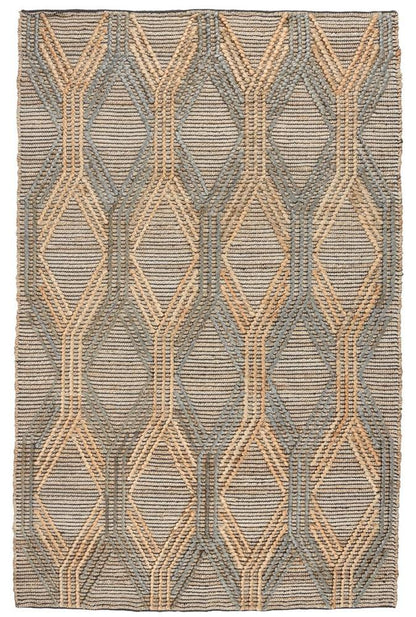Villa by Classic Home - Manitou Jute Cotton Accent Rug  - 8W - Natural/ Mineral Blue - 30090605 veiw 1