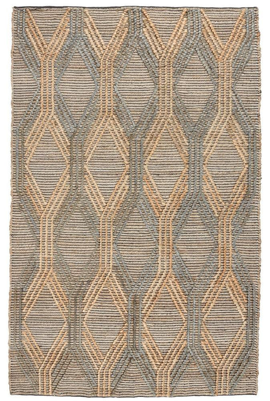 Villa by Classic Home - Manitou Jute Cotton Accent Rug  - 8W - Natural/ Mineral Blue - 30090605 veiw 1