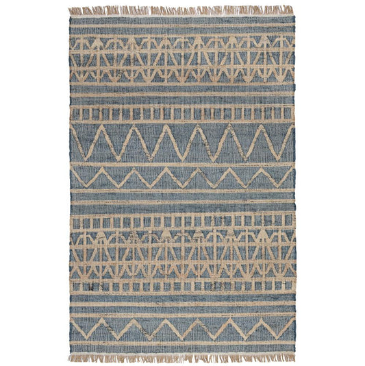 Villa by Classic Home - Megan Natural Jute Handwoven Area Rug  - 2.6W - Natural/ Blue - 30088903 veiw 1