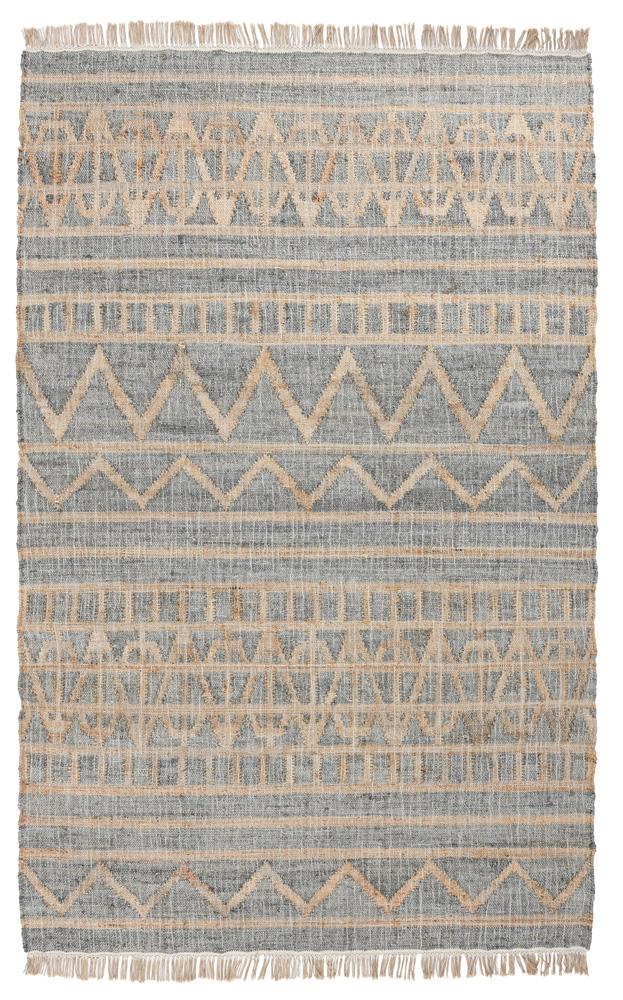 Villa by Classic Home - Megan Natural Jute Handwoven Area Rug  - 5W - Natural/Spa Blue - 30090864 veiw 1