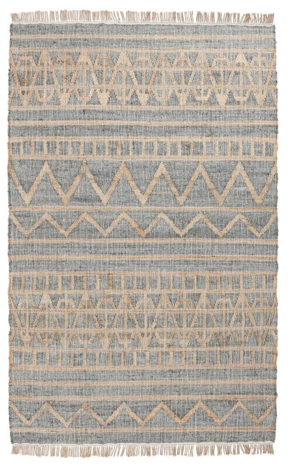 Villa by Classic Home - Megan Natural Jute Handwoven Area Rug  - 5W - Natural/Spa Blue - 30090864 veiw 1