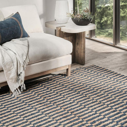 Villa by Classic Home - Monterey 5X8 Jute Handwoven Sustainable Blue Accent Area Rug - 9W - Blue - 30091736 veiw 5