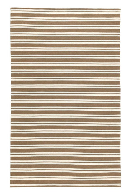 Villa by Classic Home - Palma 8X10 Hand Woven Performance Stripe Brown Fabric Area Rug - 8W - Brown - 30132535 veiw 1