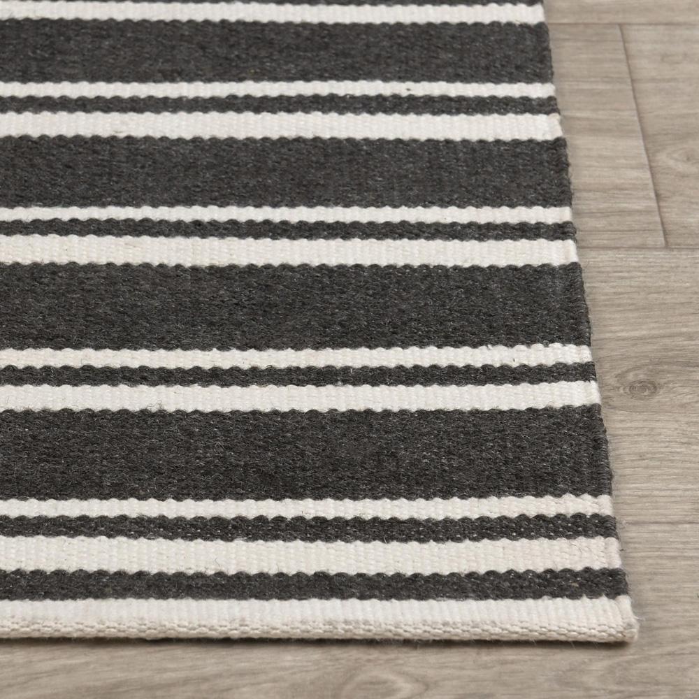 Villa by Classic Home - Palma 2.6X8 Hand Woven Performance Stripe Charcoal Fabric Area Rug - 2.6W - Charcoal - 30132523 veiw 2