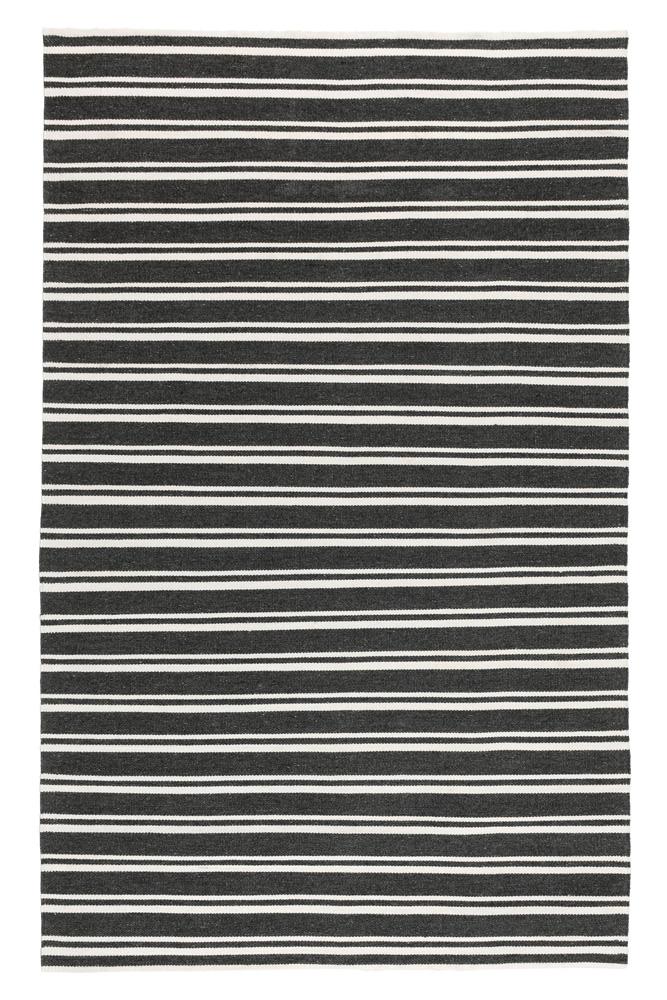 Villa by Classic Home - Palma 5X8 Hand Woven Performance Stripe Charcoal Fabric Area Rug - 5W - Charcoal - 30132524 veiw 1