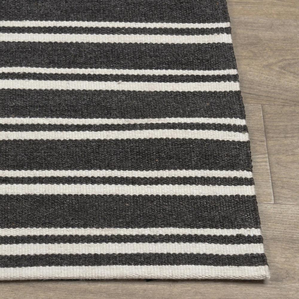 Villa by Classic Home - Palma 5X8 Hand Woven Performance Stripe Charcoal Fabric Area Rug - 5W - Charcoal - 30132524 veiw 2