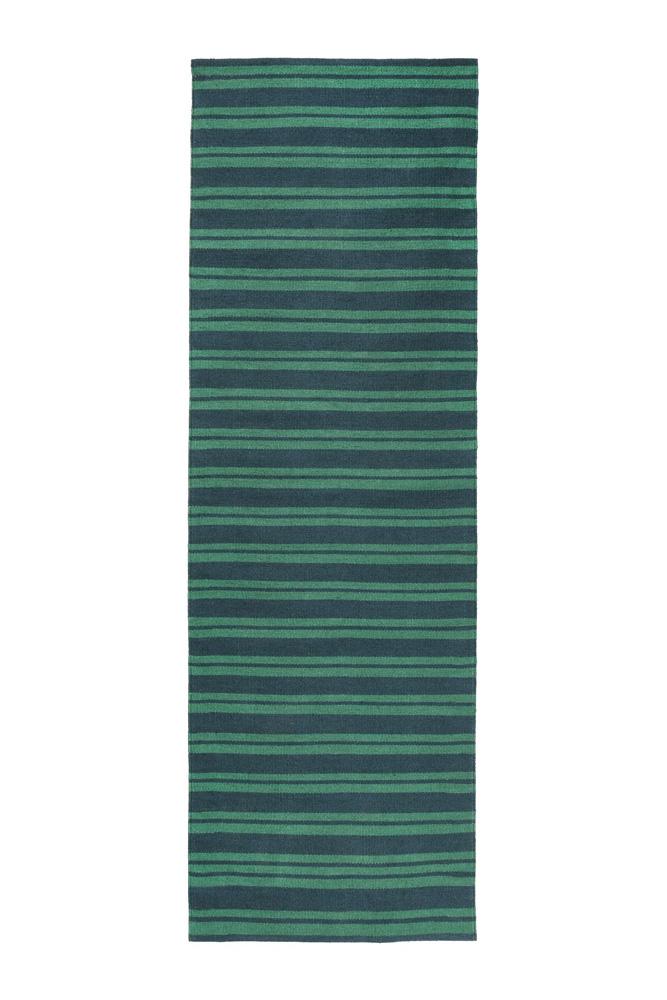 Villa by Classic Home - Palma 2.6X8 Hand Woven Performance Stripe Green Fabric Area Rug - 2.6W - Green - 30132543 veiw 1
