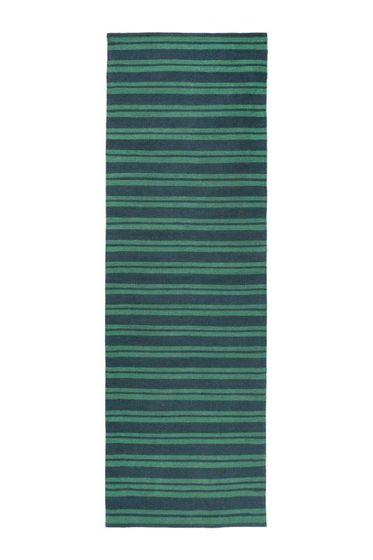 Villa by Classic Home - Palma 2.6X8 Hand Woven Performance Stripe Green Fabric Area Rug - 2.6W - Green - 30132543 veiw 1