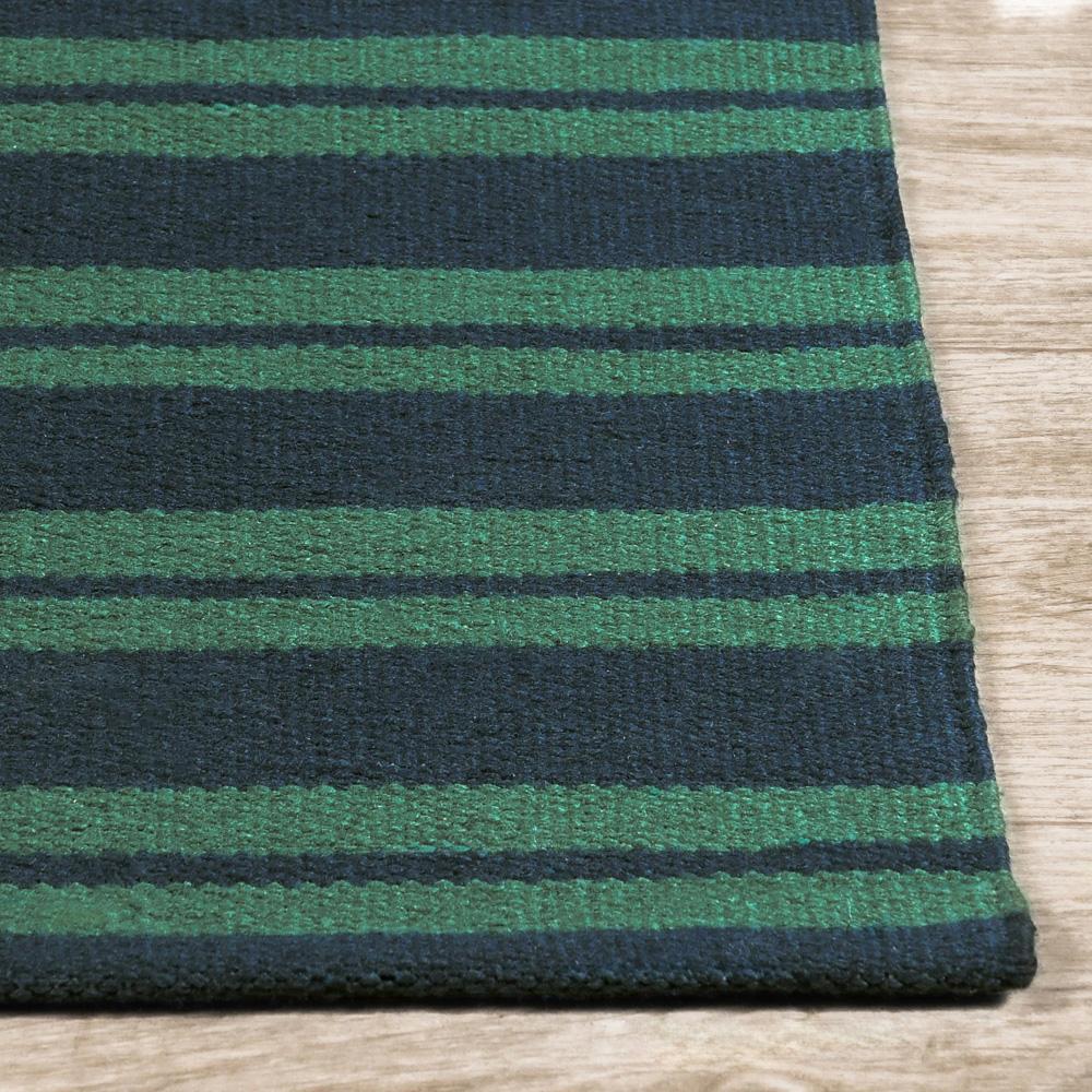 Villa by Classic Home - Palma 2.6X8 Hand Woven Performance Stripe Green Fabric Area Rug - 2.6W - Green - 30132543 veiw 2