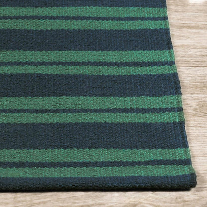 Villa by Classic Home - Palma 2.6X8 Hand Woven Performance Stripe Green Fabric Area Rug - 2.6W - Green - 30132543 veiw 2