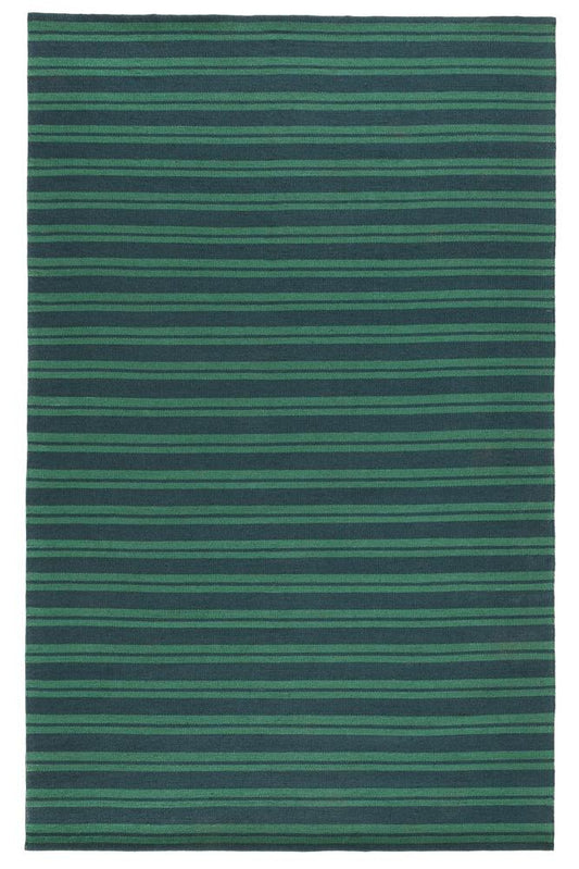 Villa by Classic Home - Palma 8X10 Hand Woven Performance Stripe Green Fabric Area Rug - 8W - Green - 30132545 veiw 1