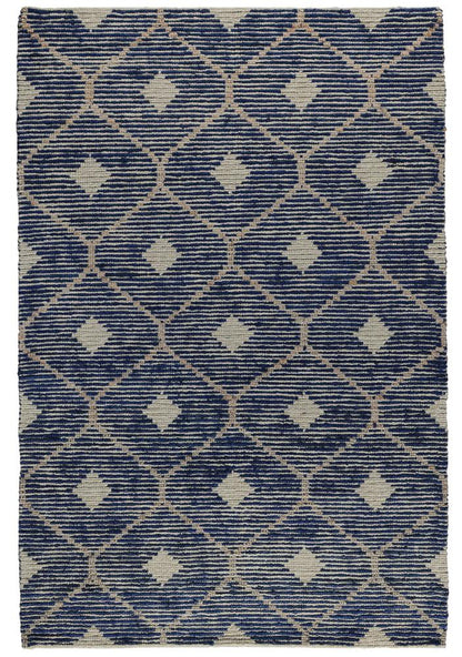 Villa by Classic Home - Reign Diamond Hand-Woven Area Rug  - 5W - Indigo - 30045144 veiw 1