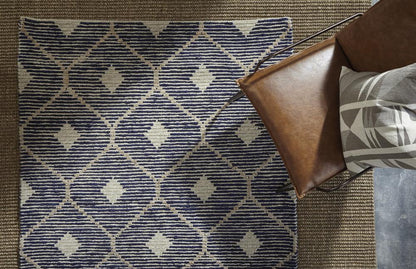 Villa by Classic Home - Reign Diamond Hand-Woven Area Rug  - 5W - Indigo - 30045144 veiw 4