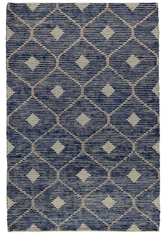 Villa by Classic Home - Reign Diamond Hand-Woven Area Rug  - 8W - Indigo - 30045145 veiw 1