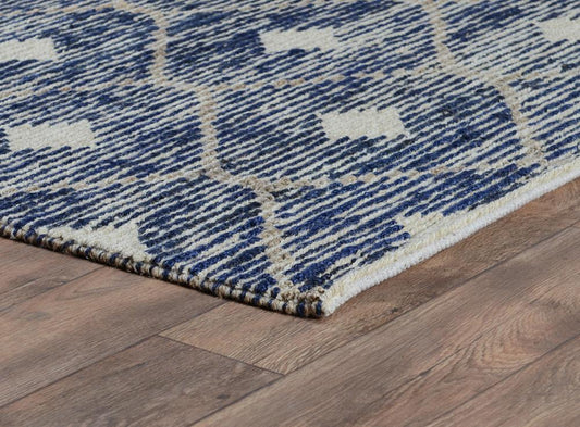 Villa by Classic Home - Reign Diamond Hand-Woven Area Rug  - 8W - Indigo - 30045145 veiw 2