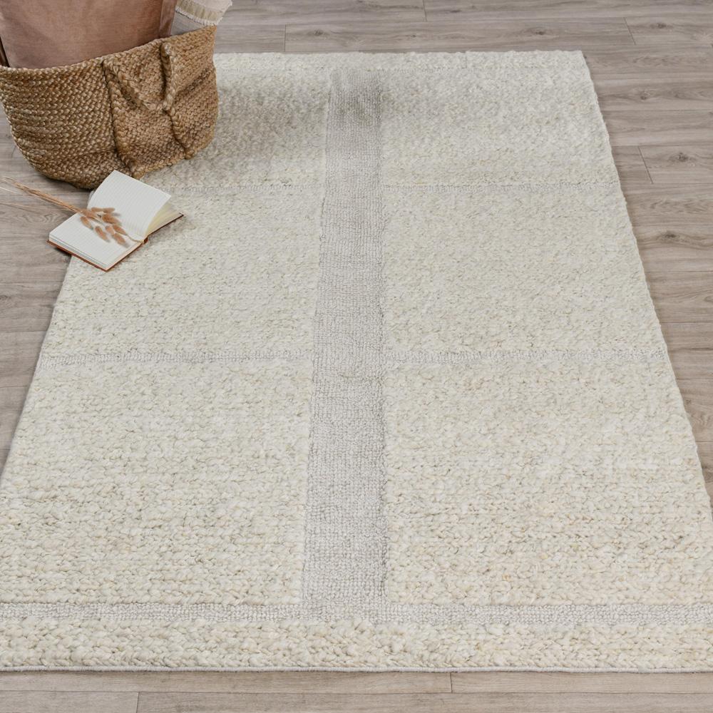 Villa by Classic Home - Sinclair 8X10 Handwoven Wool Fabric Accent Area Rug In Ivory - 8W - Ivory - 30091865 veiw 5