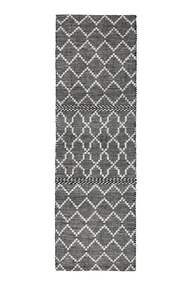 Villa by Classic Home - Sonora 2.6X8 Indoor Outdoor Sustainable Handwoven Black Accent Rug - 2.6W - Black, Ivory - 30132303 veiw 1