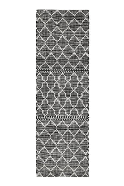 Villa by Classic Home - Sonora 2.6X8 Indoor Outdoor Sustainable Handwoven Black Accent Rug - 2.6W - Black, Ivory - 30132303 veiw 1