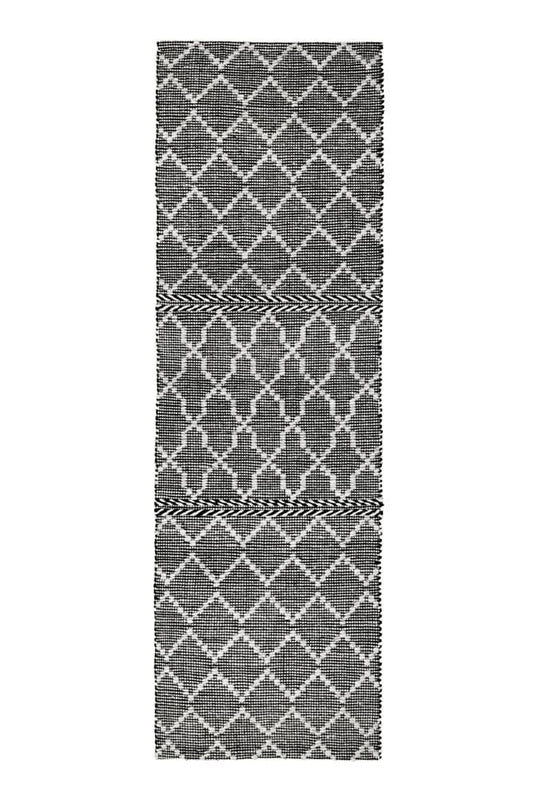 Villa by Classic Home - Sonora 2.6X8 Indoor Outdoor Sustainable Handwoven Black Accent Rug - 2.6W - Black, Ivory - 30132303 veiw 1