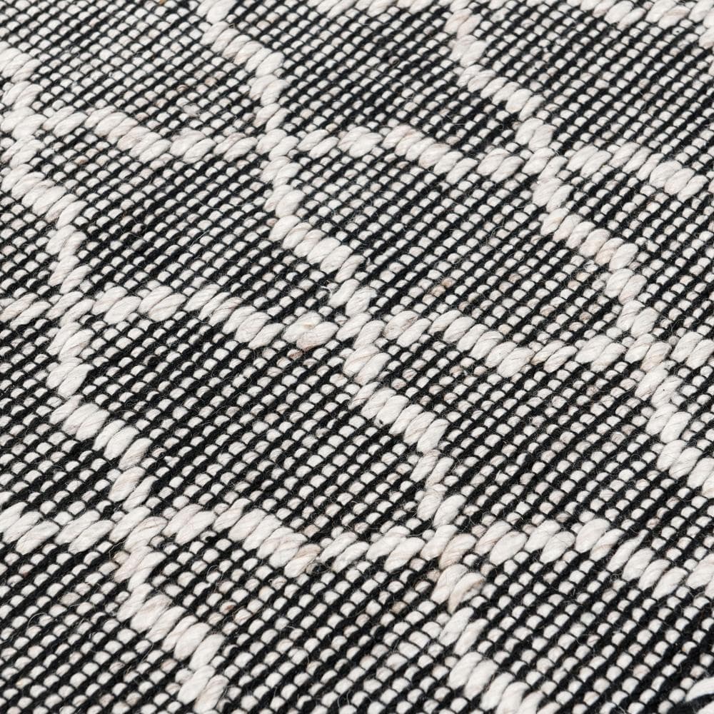Villa by Classic Home - Sonora 2.6X8 Indoor Outdoor Sustainable Handwoven Black Accent Rug - 2.6W - Black, Ivory - 30132303 veiw 2