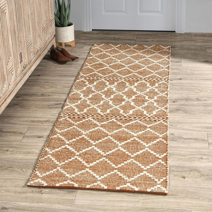 Villa by Classic Home - Sonora 2.6X8 Indoor Outdoor Sustainable Handwoven Terracotta Accent Rug - 2.6W - Terracotta, Ivory - 30132313 veiw 4