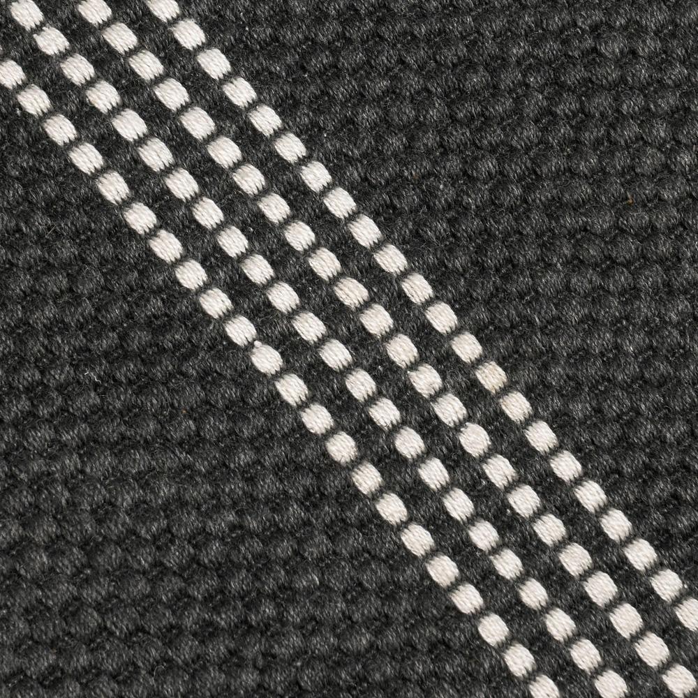 Villa by Classic Home - Sorrento 5X8 Handwoven Performance Stripe Charcoal Fabric Area Rug - 5W - Charcoal - 30132504 veiw 4