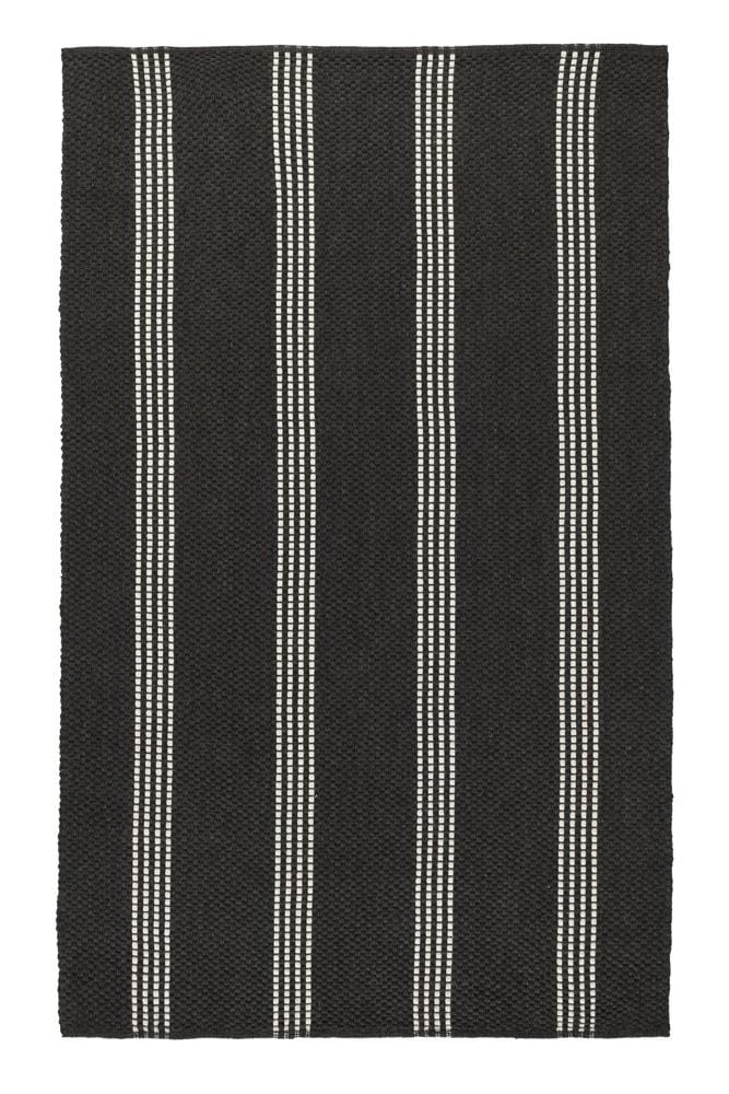 Villa by Classic Home - Sorrento 8X10 Handwoven Performance Stripe Charcoal Fabric Area Rug - 8W - Charcoal - 30132505 veiw 1