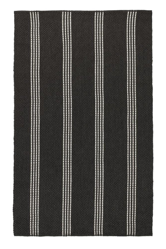 Villa by Classic Home - Sorrento 8X10 Handwoven Performance Stripe Charcoal Fabric Area Rug - 8W - Charcoal - 30132505 veiw 1