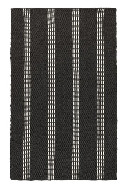 Villa by Classic Home - Sorrento 9X12 Handwoven Performance Stripe Charcoal Fabric Area Rug - 9W - Charcoal - 30132506 veiw 1