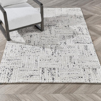 Villa by Classic Home - Sosa Abstract Wool Blend Area Rug  - 5W - Ivory, Black - 30091644 veiw 4