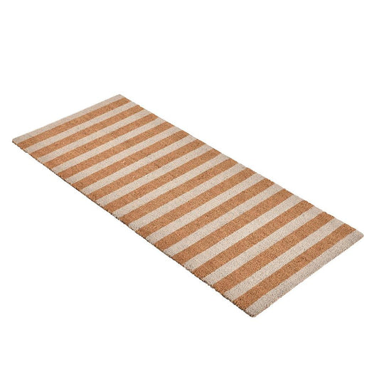 Villa by Classic Home - Striped 24inX57in Doormat Choir Front And Pvc Backing Ivory And Natural - 24W - Ivory - 30182324 veiw 1