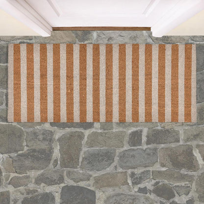Villa by Classic Home - Striped 24inX57in Doormat Choir Front And Pvc Backing Ivory And Natural - 24W - Ivory - 30182324 veiw 3